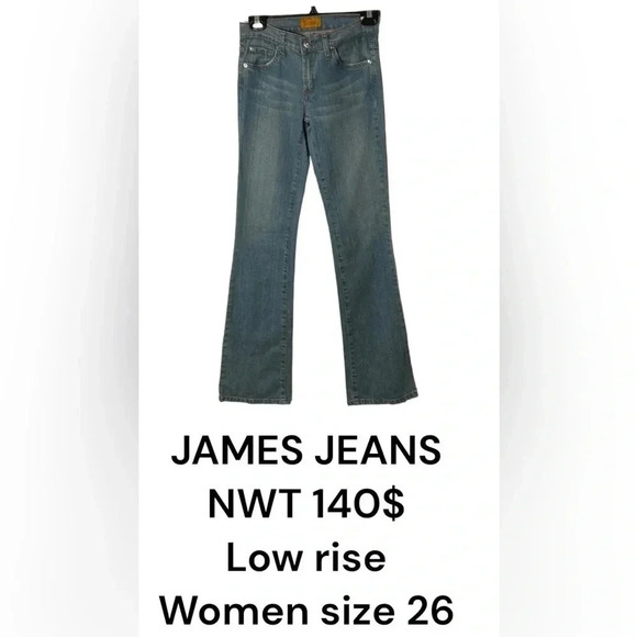 James Jeans,women size 26.NWT,light wash blue denim jeans, low rise,distressed - Picture 1 of 17